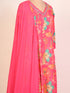Pink Cotton Kurti With Mirror Work